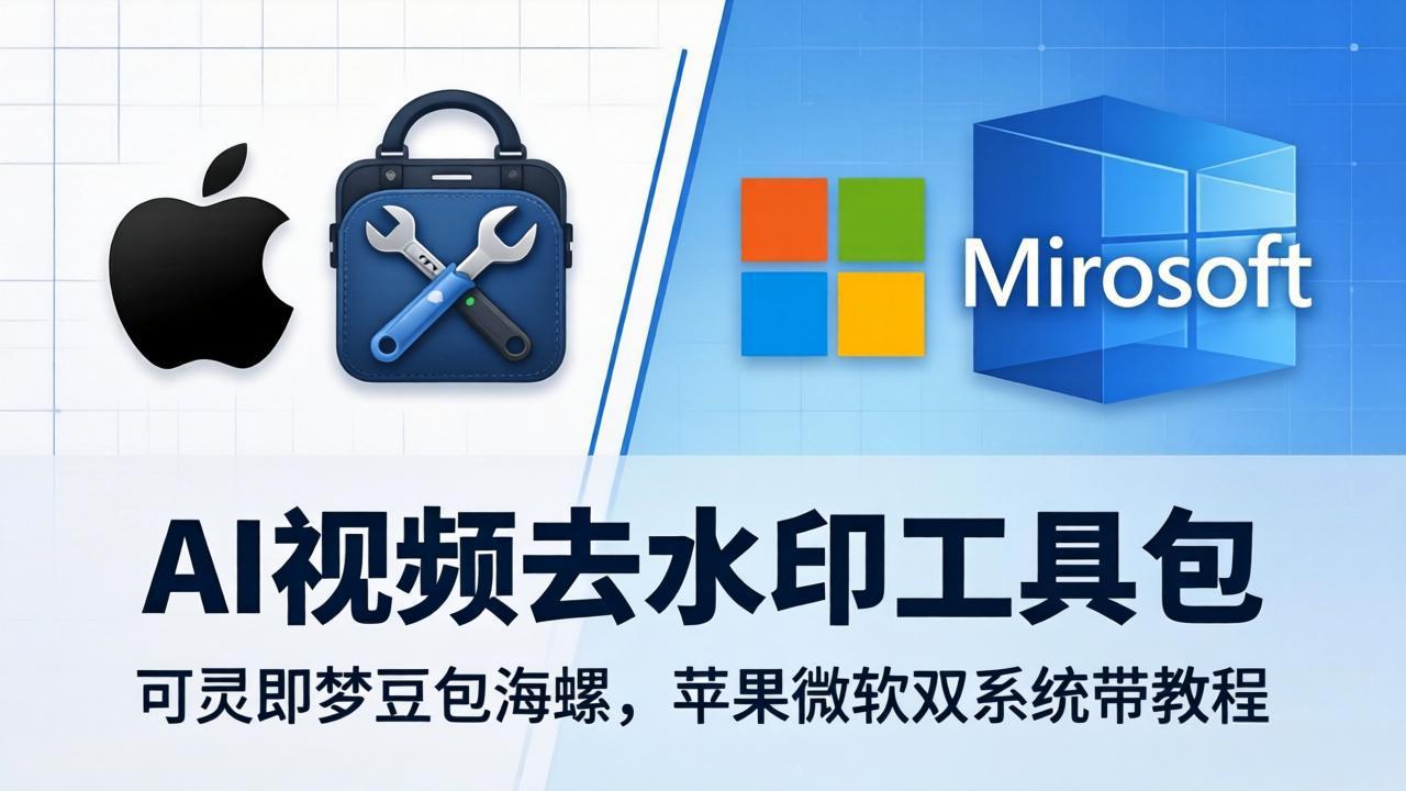 AI视频去水印工具包：可灵即梦豆包海螺，苹果微软双系统带教程-财阁