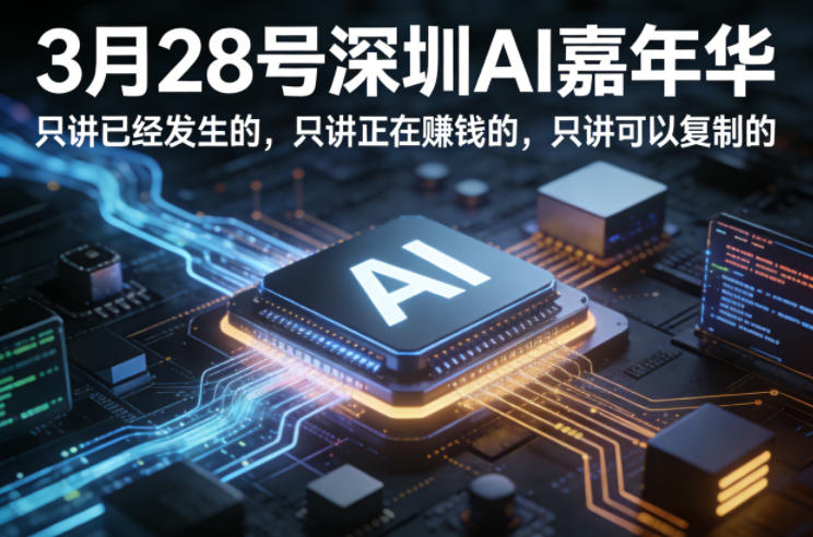 3月28号深圳AI嘉年华，只讲已经发生的，只讲正在賺钱的，只讲可以复制的-财阁