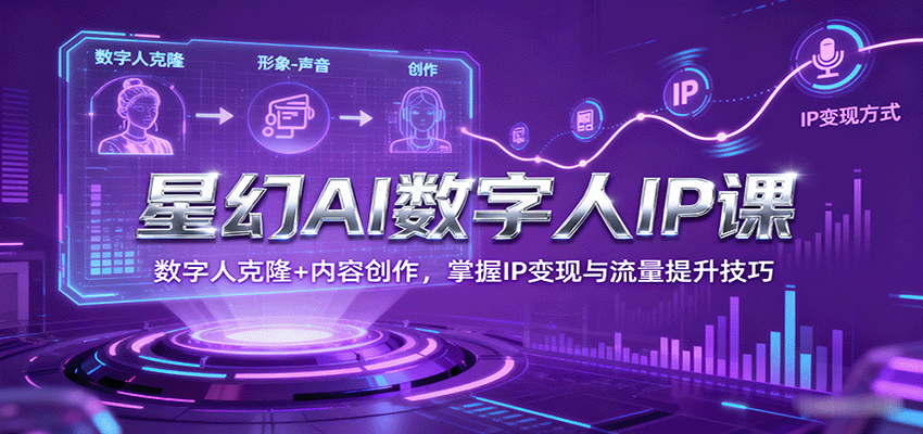 星幻AI数字人IP课，数字人克隆+内容创作，掌握IP变现与流量提升技巧-财阁