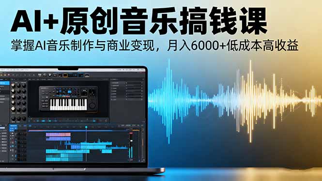 AI+原创音乐搞钱课：掌握AI音乐制作与商业变现，月入6000+低成本高收益-财阁