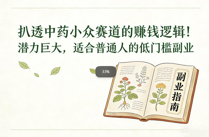 扒透中药小众赛道的賺米逻辑，潜力巨大，适合普通人的低门槛副业-财阁