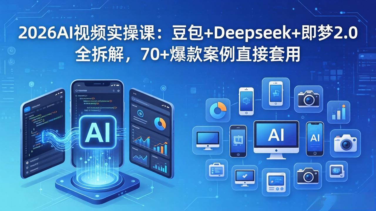2026AI视频实操课：豆包+Deepseek+即梦2.0全拆解，70+爆款案例直接套用-财阁