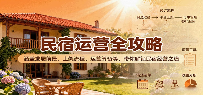民宿运营全攻略：涵盖发展前景、上架流程、运营筹备等，带你解锁民宿经营之道-财阁