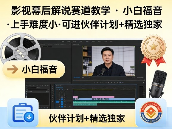 某大佬的影视幕后解说赛道教学，小白福音，上手难度小，可进伙伴计划+精选独家-财阁