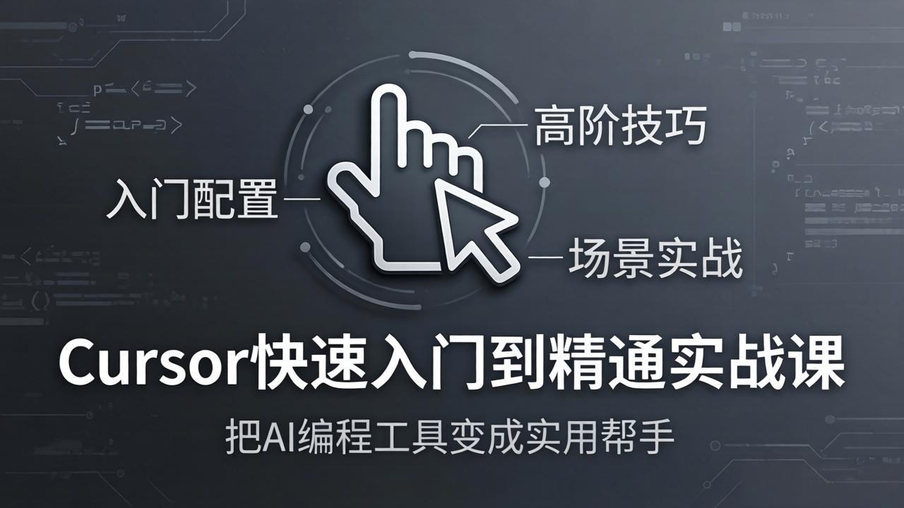 Cursor快速入门到精通实战课：入门配置+高阶技巧+场景实战，把AI编程工具变成实用帮手-财阁