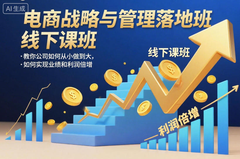 电商战略与管理落地班线下课，教你公司如何从小做到大，如何实现业绩和利润倍增【录音】-财阁
