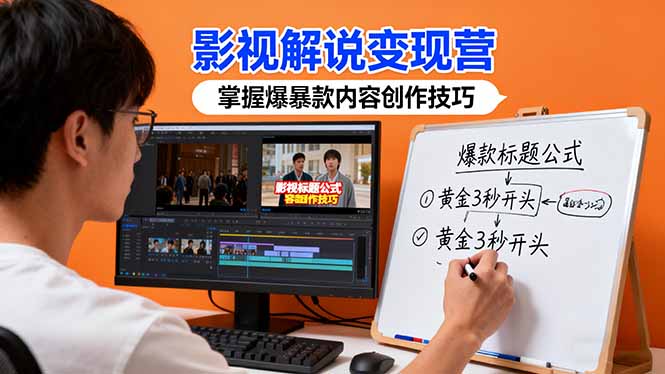 影视解说变现营：通过30+实战案例爆款内容创作技巧，掌握影视解说盈利密码-财阁