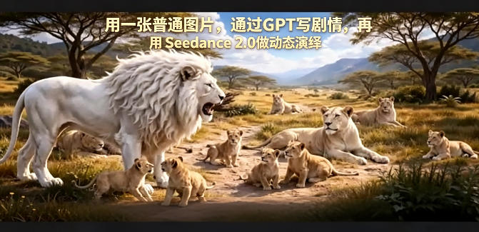 用一张普通图片，通过GPT写剧情，再用Seedance 2.0做动态演绎，居然能生成迪士尼风格搞笑动画-财阁