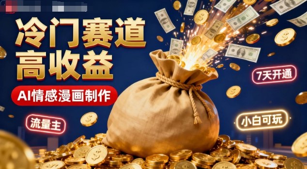 公众号冷门赛道，用AI做情感漫画，7天开通流量主，操作简单，小白可玩-财阁