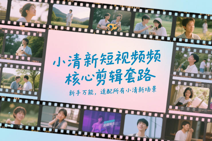 小清新短视频核心剪辑套路，新手万能，适配所有小清新场景-财阁