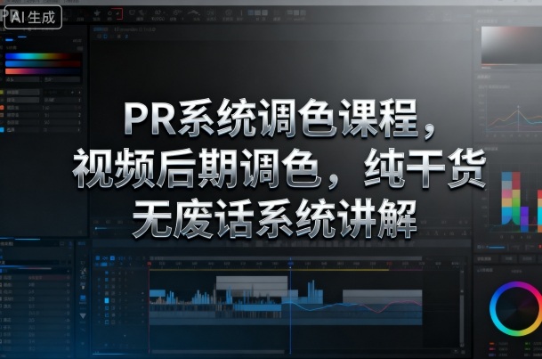 PR系统调色课程,视频后期调色,纯干货无废话系统讲解-财阁