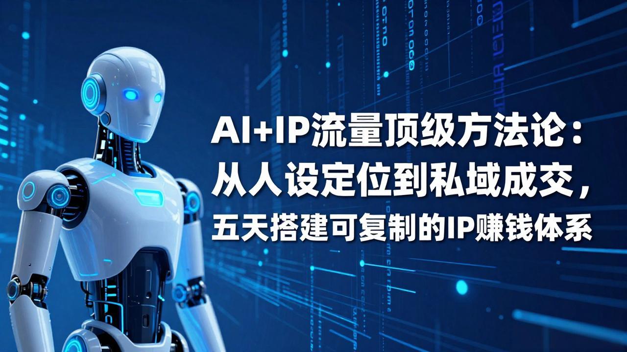 AI+IP顶级方法论：从人设定位到私域成交，五天搭建可复制的IP赚钱体系-财阁