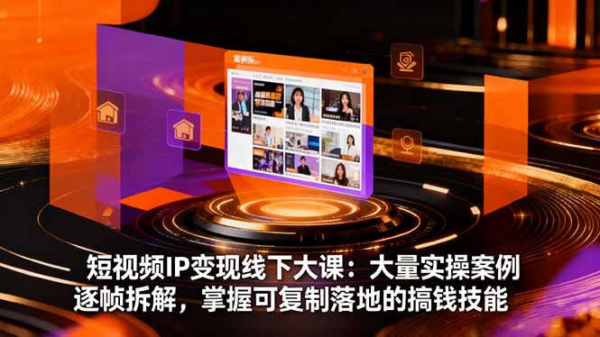 短视频IP变现线下大课：大量实操案例逐帧拆解，掌握可复制落地的搞钱技能-财阁