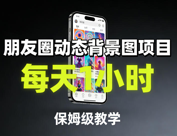 朋友圈动态背景图项目，每天1小时，保姆级教学-财阁