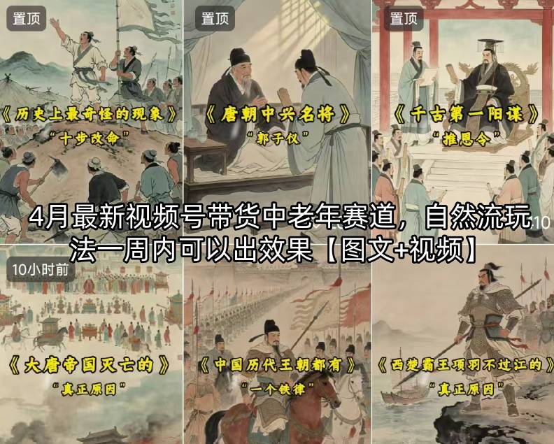 4月最新视频号带货中老年赛道，自然流玩法一周内可以出效果【图文+视频】-财阁