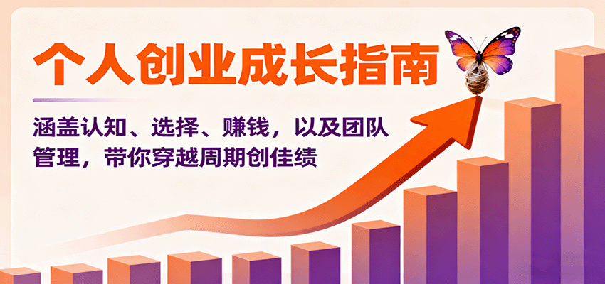 个人创业成长指南：涵盖认知、选择、赚钱，以及团队管理，带你穿越周期创佳绩-财阁