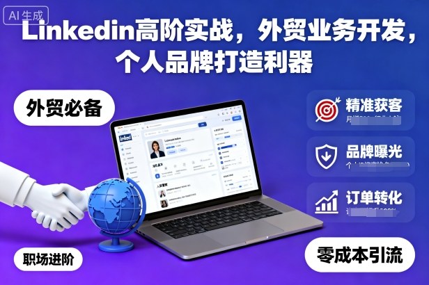 Linkedin高阶实战，外贸业务开发，个人品牌打造利器-财阁