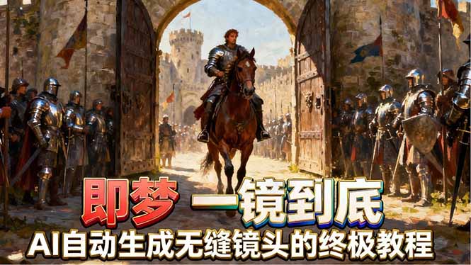 即梦AI一镜到底终极教程，智能补帧+运镜技巧，AI自动生成无缝丝滑长镜头高效出片-财阁