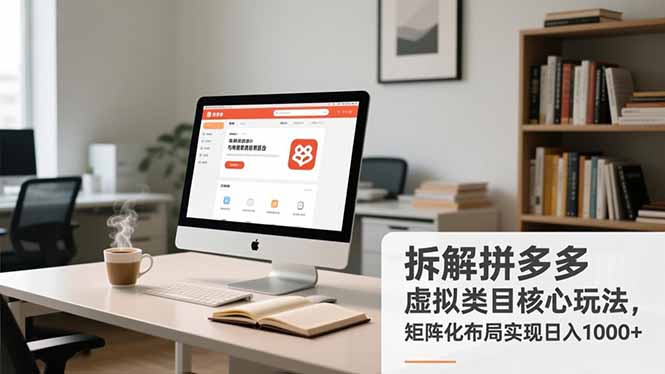 拆解拼多多虚拟类目核心玩法，矩阵化布局实现日入1000+-财阁