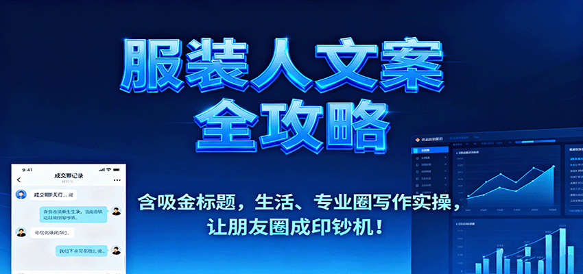 服装人文案全攻略，含吸金标题，生活、专业圈写作实操，让朋友圈成印钞机！-财阁