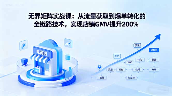 无界矩阵实战课：从流量获取到爆单转化的全链路技术，实现店铺GMV提升200%-财阁