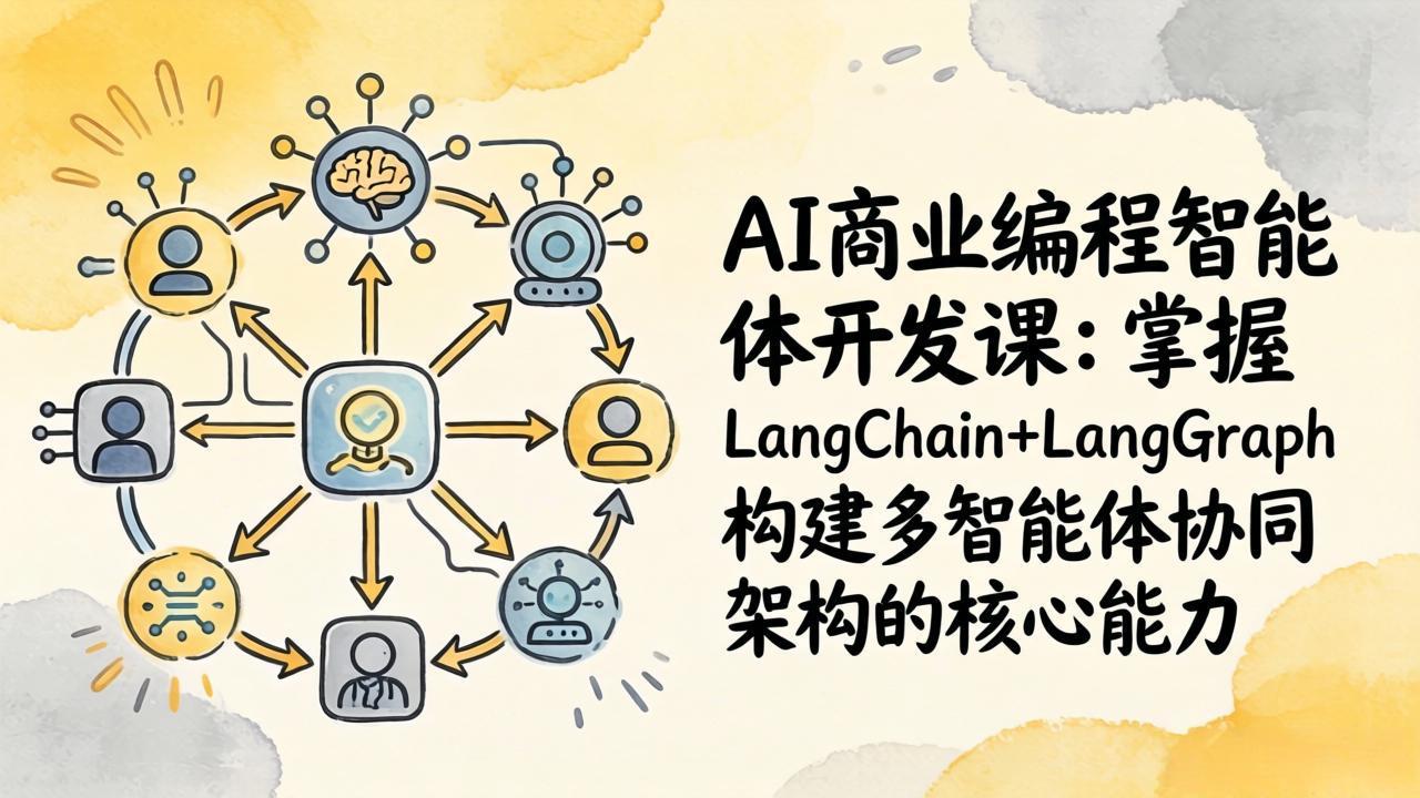 AI商业编程智能体开发课：掌握LangChain+LangGraph构建多智能体协同架构的核心能力-财阁