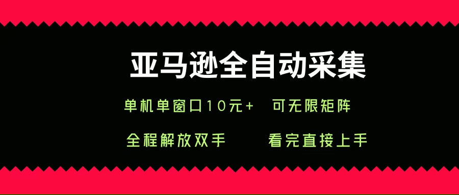 （15704期）亚马逊全自动采集，单机单窗口一天10+，可无限矩阵去做-财阁