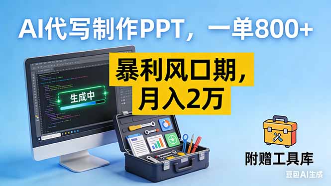 AI代写制作PPT，一单800+， 暴利风口期，月入2万【附工具】-财阁