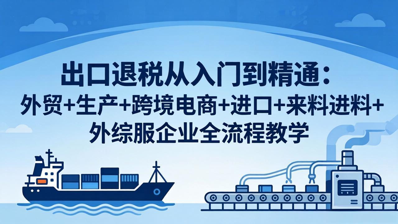 出口退税从入门到精通：外贸+生产+跨境电商+进口+来料进料+外综服企业全流程教学-财阁