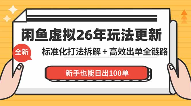 闲鱼虚拟从0到1系统化运营课程：标准化打法拆解 + 高效出单全链路教学，新手也能日出100单-财阁