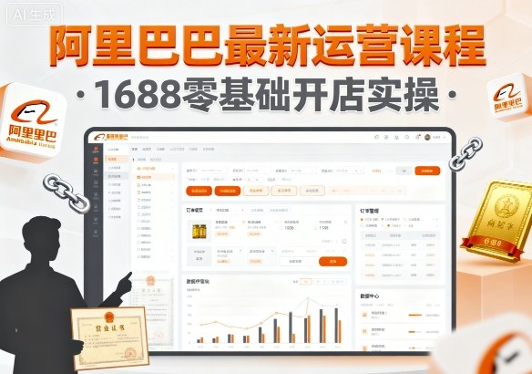 阿里巴巴最新运营课程，1688零基础开店实操-财阁