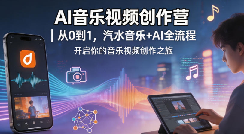 AI音乐视频创作营｜从0到1，汽水音乐+AI全流程，开启你的音乐视频创作之旅-财阁