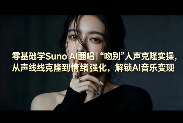 零基础学Suno AI翻唱｜《吻别》人声克隆实操，从声线克隆到情绪强化，解锁AI音乐变现-财阁