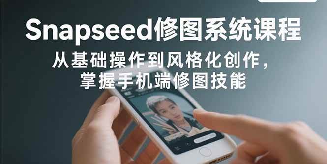 （15732期）Snapseed修图系统课程：从基础操作到风格化创作，掌握手机端修图技能-财阁