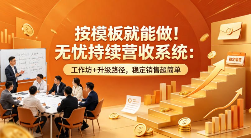 按模板就能做！无忧持续营收系统：工作坊+升级路径，稳定销售超简单【原创双语字幕】-财阁