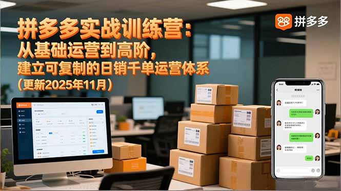 拼多多实战训练营：从基础运营到高阶，建立可复制的日销千单运营体系(更新11月-财阁