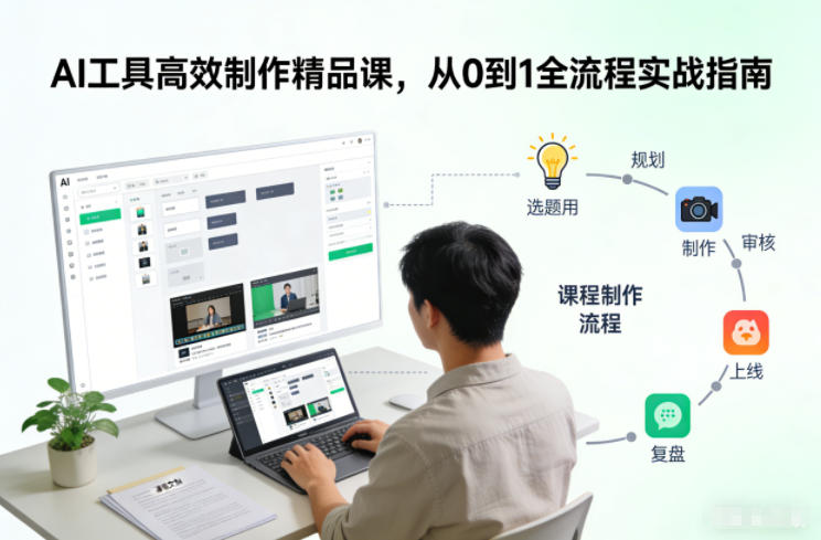 AI工具高效制作精品课，从0到1全流程实战指南-财阁