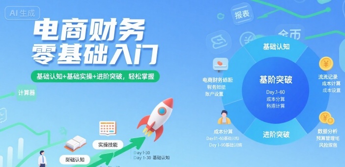 电商财务零基础入门，基础认知+基础实操+进阶突破，轻松掌握-财阁