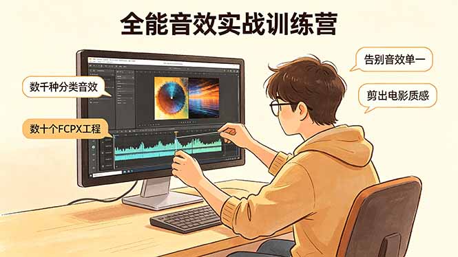 全能音效实战训练营：数千种分类音效+数十个FCPX工程，告别音效单一，剪出电影质感-财阁