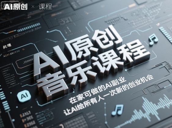 AI原创音乐课程，在家可做的Ai副业，让Ai给所有人一次新的创业机会-财阁