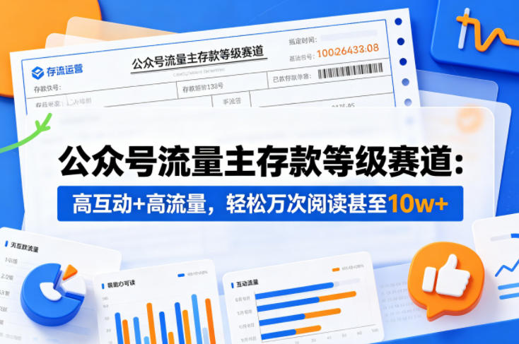 公众号流量主之存款等级赛道，高互动+高流量，轻松达到万次阅读，甚至10w+-财阁