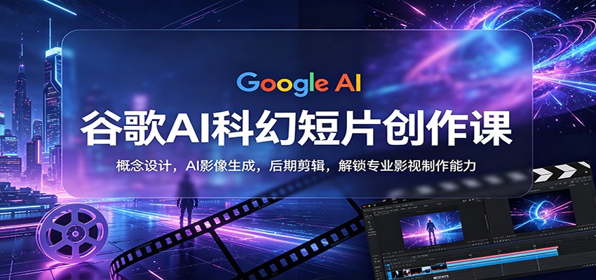 谷歌AI科幻短片创作课：概念设计，AI影像生成，后期剪辑，解锁专业影视制作能力-财阁
