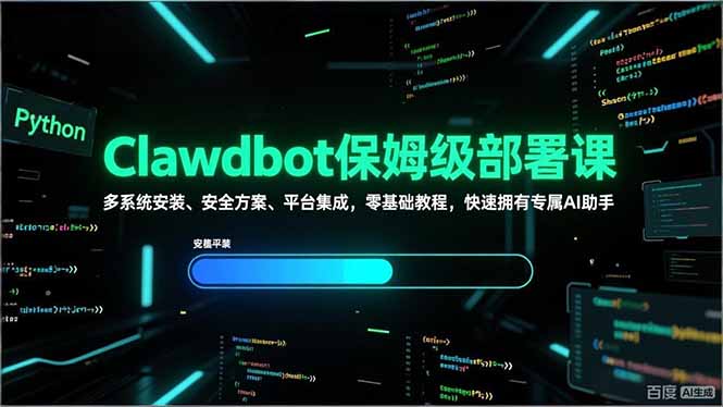 Clawdbot保姆级部署课，多系统安装、安全方案、平台集成，零基础教程，快速拥有专属AI助手-财阁