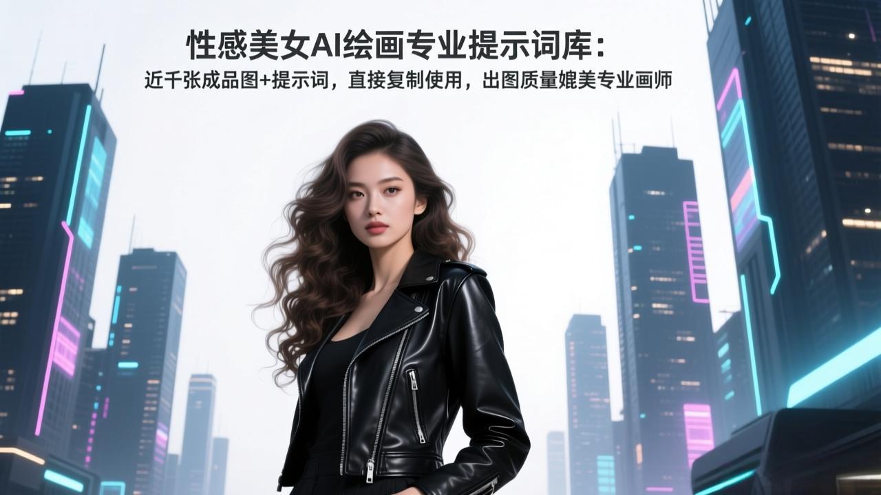 性感美女AI绘画专业提示词库：近千张成品图+提示词，直接复制使用，出图质量媲美专业画师-财阁
