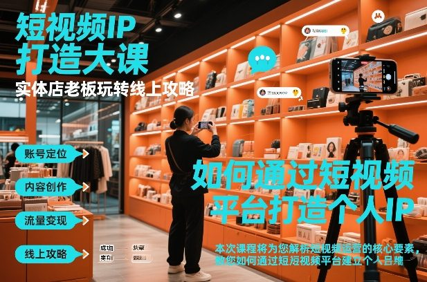 短视频ip打造大课，实体店老板玩转线上攻略-财阁