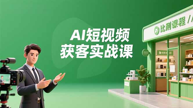 AI短视频获客实战课，数字人创作、实体行业应用、精准引流，30天获取客源月入6万+-财阁