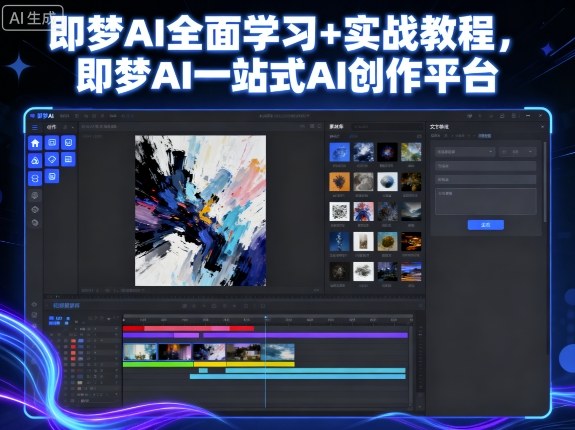 即梦AI全面学习+实战教程，即梦AI一站式AI创作平台-财阁