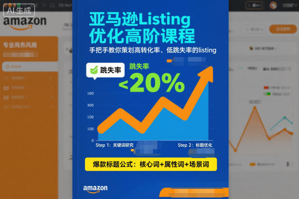 亚马逊Listing优化高阶课程，手把手教你策划高转化率、低跳失率的listing-财阁