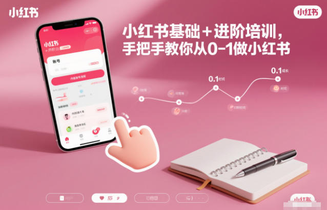 小红书基础+进阶培训，手把手教你从0-1做小红书-财阁