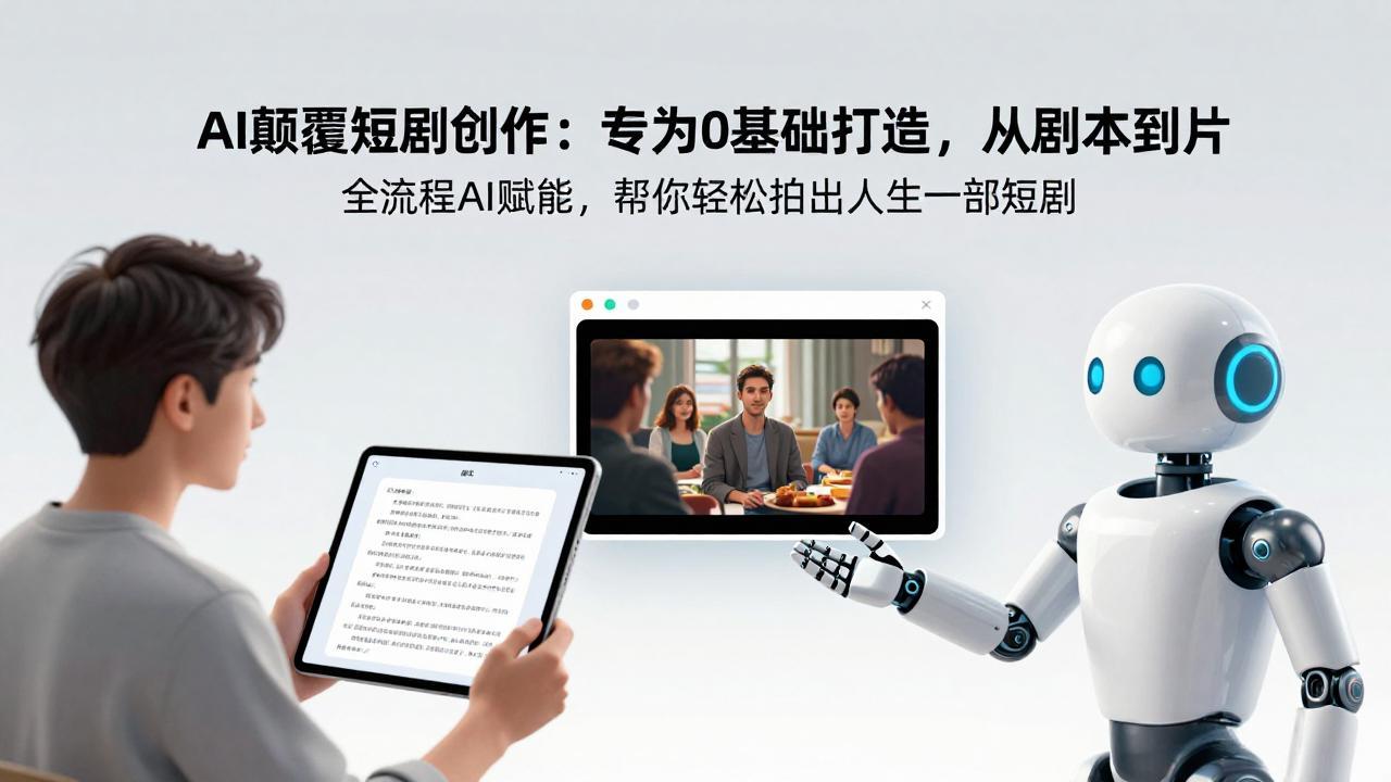 AI颠覆短剧创作：专为0基础打造，从剧本到成片全流程AI赋能，帮你轻松拍出人生第一部短剧-财阁